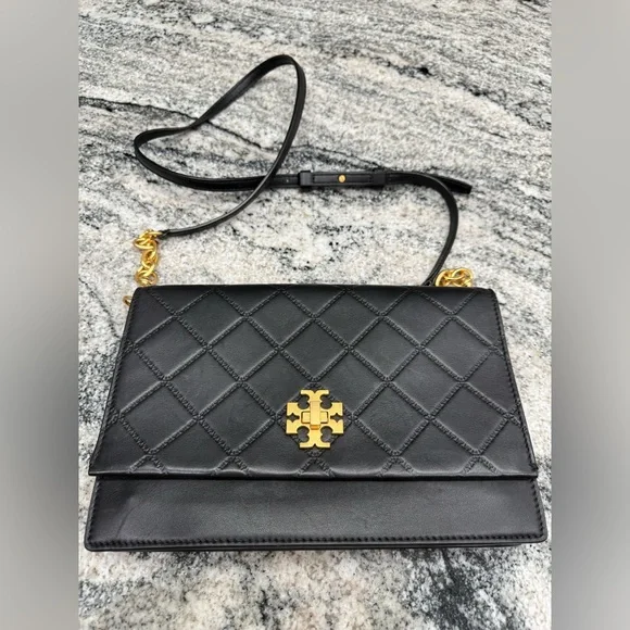 NWOT Tory Burch Black Quilted Crossbody Bag